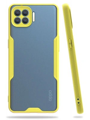 Newface Oppo Reno 4 Lite Kılıf Platin Silikon - Sarı