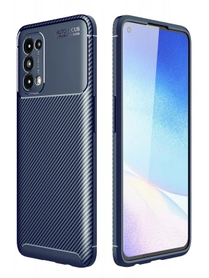 Newface Oppo Reno 5 Kılıf Auto Focus Karbon Kapak - Lacivert