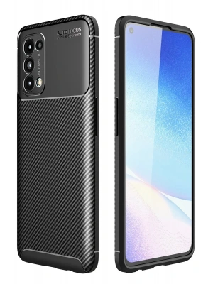 Newface Oppo Reno 5 Kılıf Auto Focus Karbon Kapak - Siyah