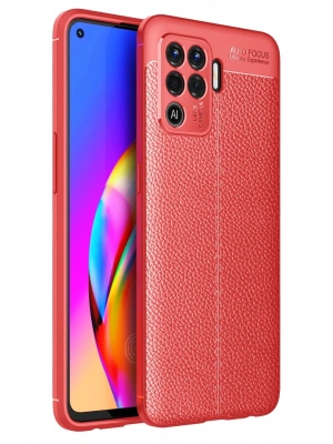 Newface Oppo Reno 5 Lite Kılıf Auto Focus Kapak - Kırmızı
