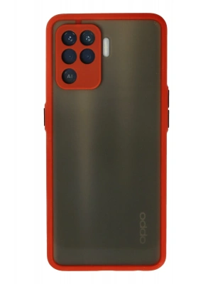 Newface Oppo Reno 5 Lite Kılıf Montreal Silikon Kapak - Kırmızı