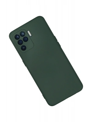 Newface Oppo Reno 5 Lite Kılıf Nano içi Kadife Silikon - Koyu Yeşil