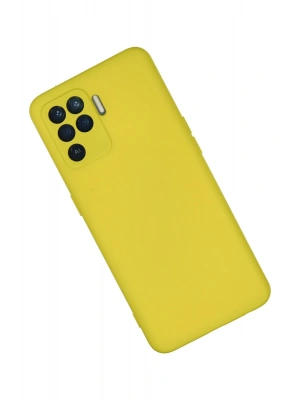 Newface Oppo Reno 5 Lite Kılıf Nano içi Kadife Silikon - Sarı