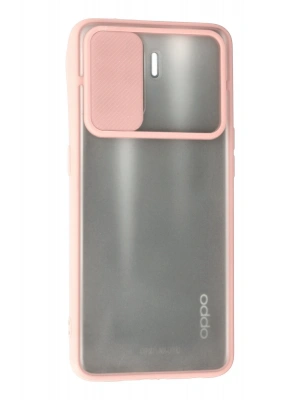 Newface Oppo Reno 5 Lite Kılıf Palm Buzlu Kamera Sürgülü Silikon - Pembe