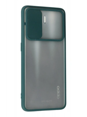 Newface Oppo Reno 5 Lite Kılıf Palm Buzlu Kamera Sürgülü Silikon - Yeşil