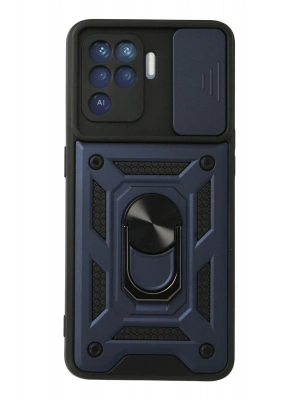 Newface Oppo Reno 5 Lite Kılıf Pars Lens Yüzüklü Silikon - Lacivert