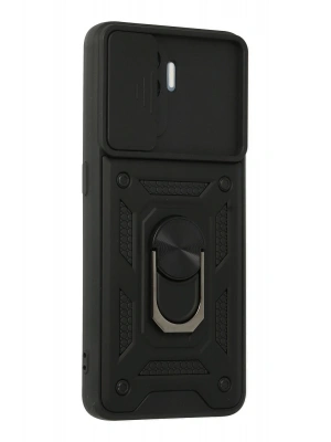 Newface Oppo Reno 5 Lite Kılıf Pars Lens Yüzüklü Silikon - Siyah
