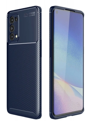 Newface Oppo Reno 5 Pro Kılıf Auto Focus Karbon Kapak - Lacivert