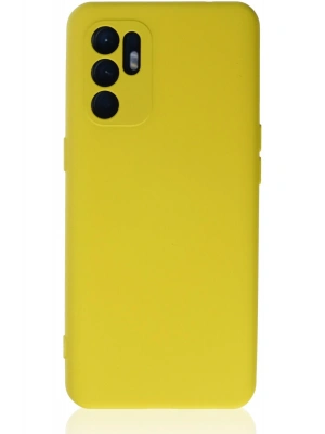 Newface Oppo Reno 6 Kılıf Nano içi Kadife Silikon - Sarı1