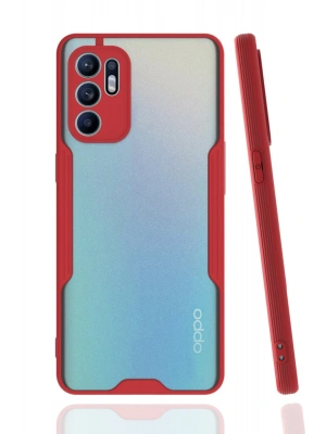 Newface Oppo Reno 6 Kılıf Platin Silikon - Kırmızı
