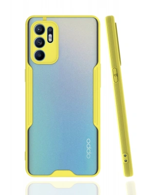 Newface Oppo Reno 6 Kılıf Platin Silikon - Sarı