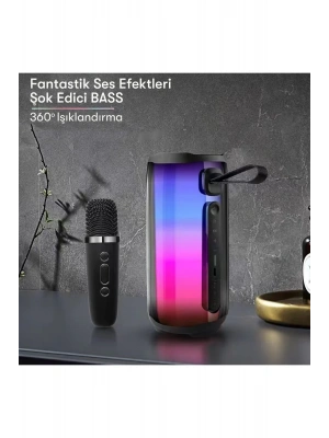 Newface Pluse 5 Mikrofonlu RGB Kablosuz Hoparlör - Siyah