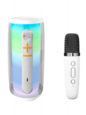 Newface Pluse 6 Mikrofonlu RGB Kablosuz Hoparlör - Beyaz