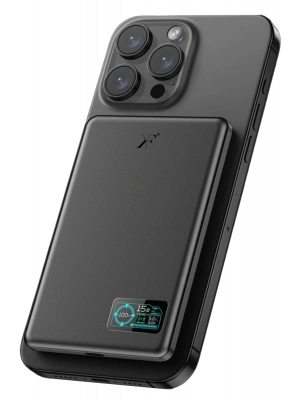 Newface PW595 5.000 mAh Dijital Göstergeli 20W Type-C ve 15W Kablosuz Şarj PD Hızlı Şarj Magsafe Powerbank - Siyah