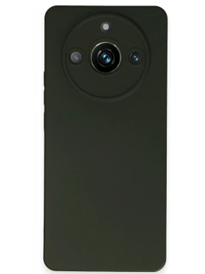 Newface Realme 11 Pro Kılıf Nano içi Kadife Silikon - Koyu Yeşil