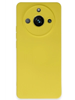 Newface Realme 11 Pro Kılıf Nano içi Kadife Silikon - Sarı