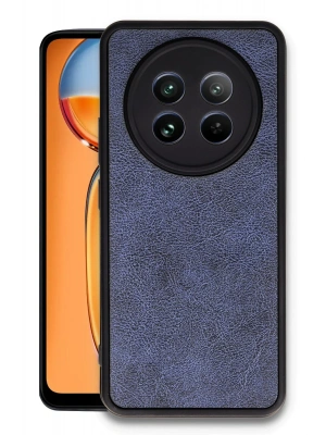 Newface Realme 12 5G Kılıf Aras Deri Kapak - Lacivert