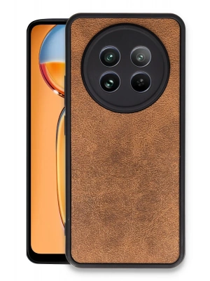 Newface Realme 12 5G Kılıf Aras Deri Kapak - Taba