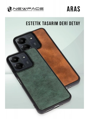 Newface Realme 12 Lite Kılıf Aras Deri Kapak - Kırmızı