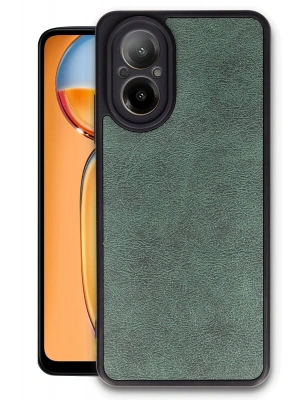 Newface Realme 12 Lite Kılıf Aras Deri Kapak - Koyu Yeşil