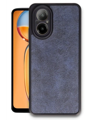 Newface Realme 12 Lite Kılıf Aras Deri Kapak - Lacivert