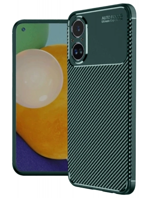 Newface Realme 12 Lite Kılıf Auto Focus Karbon Kapak - Koyu Yeşil