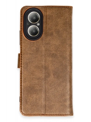 Newface Realme 12 Lite Kılıf Trend S Plus Kapaklı Kılıf - Taba