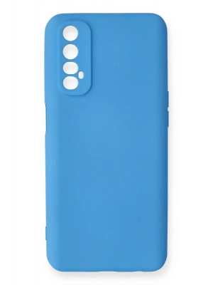 Newface Realme 7 Kılıf Nano içi Kadife Silikon - Mavi