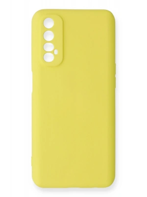 Newface Realme 7 Kılıf Nano içi Kadife Silikon - Sarı