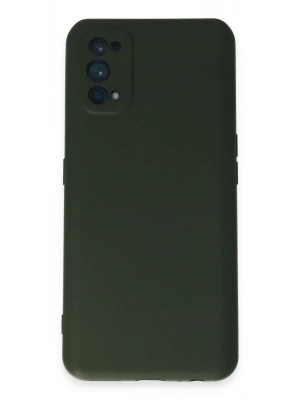 Newface Realme 7 Pro Kılıf Nano içi Kadife Silikon - Koyu Yeşil