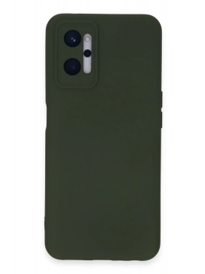 Newface Realme 9i 4G Kılıf Nano içi Kadife Silikon - Koyu Yeşil