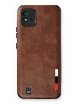 Newface Realme C11 2021 Kılıf Loop Deri Silikon - Kahverengi