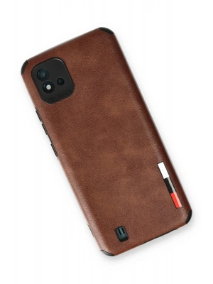 Newface Realme C11 2021 Kılıf Loop Deri Silikon - Kahverengi