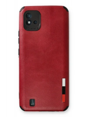 Newface Realme C11 2021 Kılıf Loop Deri Silikon - Kırmızı