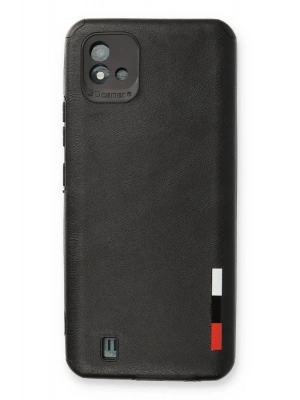 Newface Realme C11 2021 Kılıf Loop Deri Silikon - Siyah