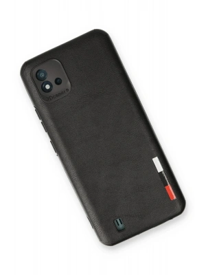 Newface Realme C11 2021 Kılıf Loop Deri Silikon - Siyah