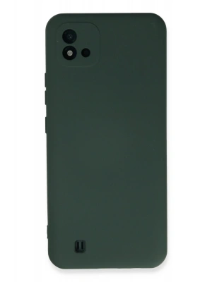 Newface Realme C11 2021 Kılıf Nano içi Kadife Silikon - Koyu Yeşil