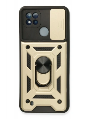 Newface Realme C11 2021 Kılıf Pars Lens Yüzüklü Silikon - Gold