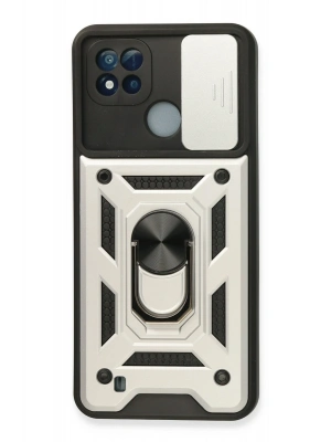 Newface Realme C11 2021 Kılıf Pars Lens Yüzüklü Silikon - Gümüş