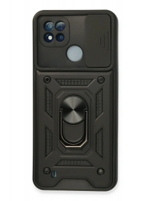 Newface Realme C11 2021 Kılıf Pars Lens Yüzüklü Silikon - Siyah