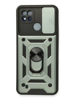 Newface Realme C11 2021 Kılıf Pars Lens Yüzüklü Silikon - Yeşil