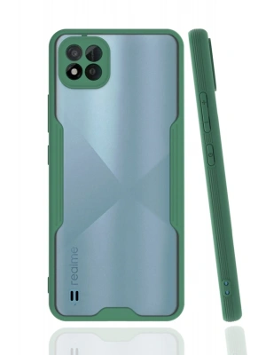Newface Realme C11 2021 Kılıf Platin Silikon - Yeşil