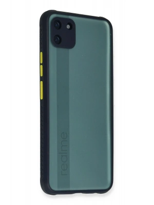 Newface Realme C11 Kılıf Miami Şeffaf Silikon - Lacivert