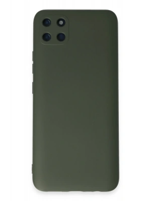 Newface Realme C11 Kılıf Nano içi Kadife Silikon - Koyu Yeşil