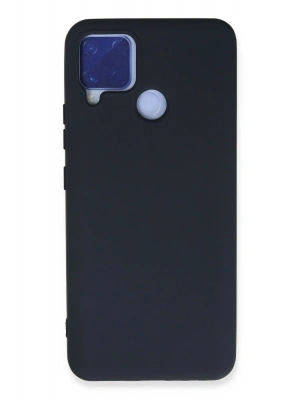 Newface Realme C15 Kılıf Nano içi Kadife Silikon - Lacivert