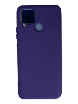 Newface Realme C15 Kılıf Nano içi Kadife Silikon - Mor