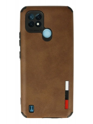 Newface Realme C21 Kılıf Loop Deri Silikon - Kahverengi