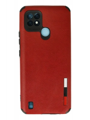 Newface Realme C21 Kılıf Loop Deri Silikon - Kırmızı