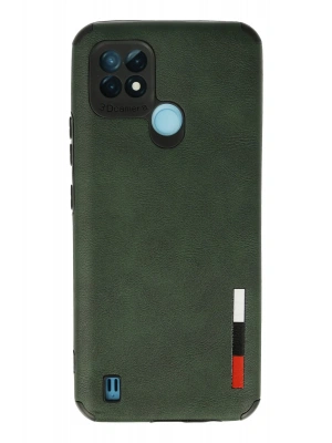 Newface Realme C21 Kılıf Loop Deri Silikon - Yeşil