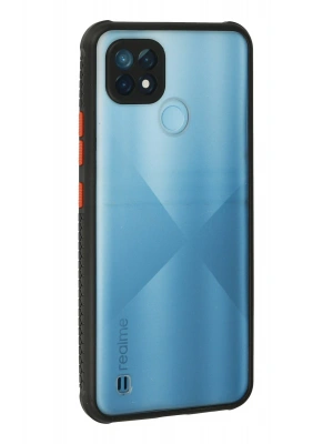 Newface Realme C21 Kılıf Miami Şeffaf Silikon - Siyah